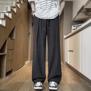 宽松休闲裤男韩版潮流裤子夏季薄款坠感阔腿拖地长裤K328-P38图片