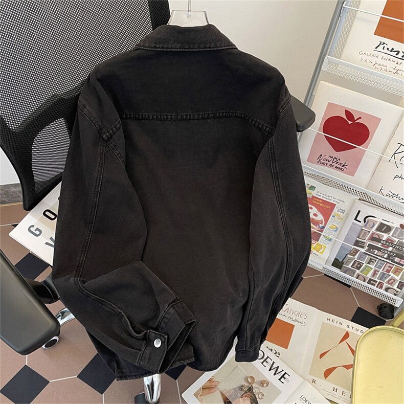 春秋季新款美式高街日系工装夹克潮牌复古宽松休闲牛仔外套,男装夹克,星座410-6（原星座1304-1）