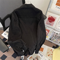 春秋季新款美式高街日系工装夹克潮牌复古宽松休闲牛仔外套，男装夹克，星座410-6（原星座1304-1）