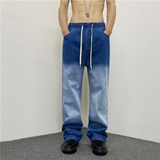 k786-p55-控78渐变牛仔在高阶宽松大码牛仔裤cityboy，男装牛仔裤，星座116