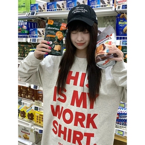 网图260G高品质三本针纯棉圆领字母印花长袖T恤CT624-P38图片