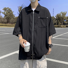 高街衬衫男韩版潮流帅气个性2023夏季新款ins宽松外套CY390-P31，男装衬衫，星座412-3