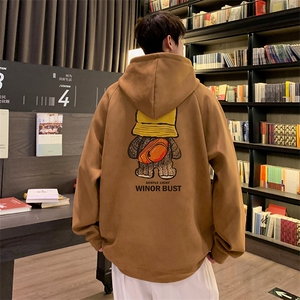 已注册港风抖音直播得物高品质宽松麂皮绒连帽卫衣W6026P48图片