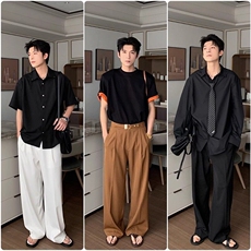 现货（量大价优)~夏季冰丝垂感显瘦西装休闲微喇长裤K06022P50，男装西裤，星座1004（原星座815-3）