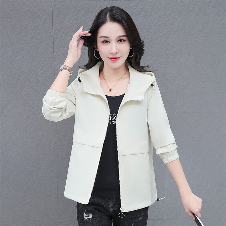 外套女秋冬季外穿夹克衫百搭休闲户外服宽松显瘦连帽短款外套长袖,女装短外套,燕颉服饰