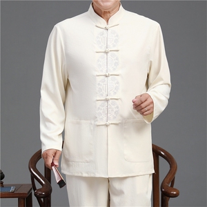 2022唐装男中老年太极服春秋风节日过寿汉服套装YD2113A-P125图片