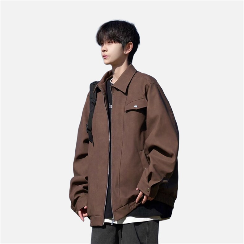 自拍图:2025秋季美式复古皮衣外套翻领皮夹克JK8088-P85128，男装夹克，星座1209-2