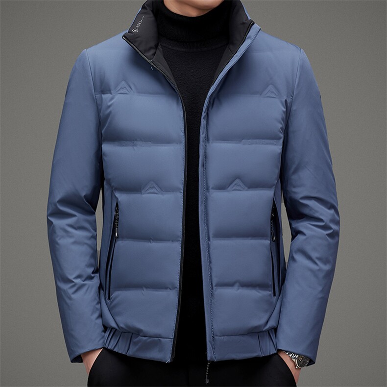 羽绒服冬季立领宽松保暖商务休闲纯色外套中年男装MSNA20613-P255,男装羽绒服,电商B212（原钱塘6029）