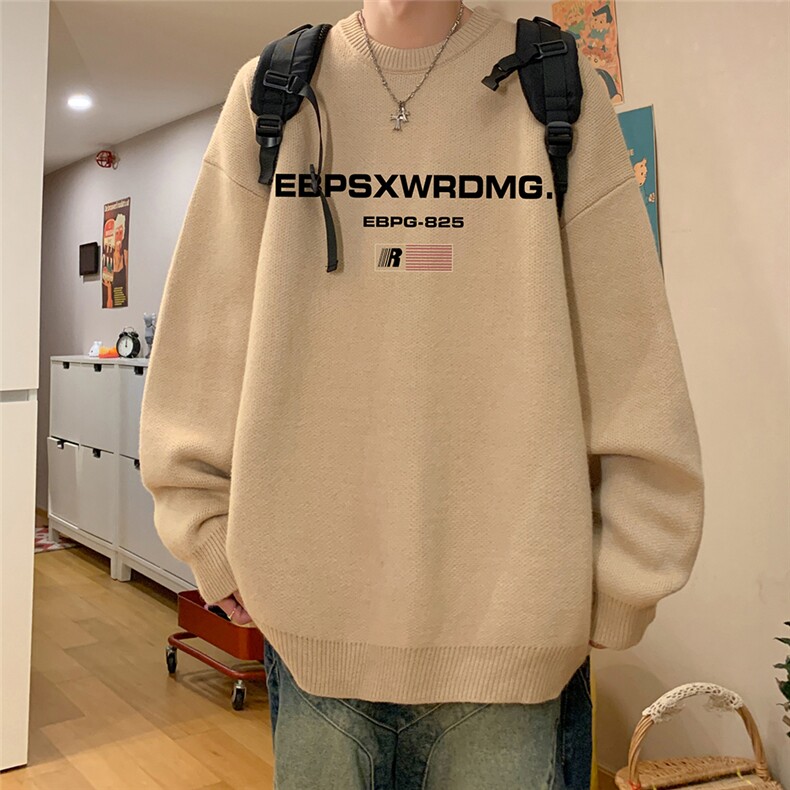 特批港风公寓个性宽松时尚圆领毛衣TPM6850P45控78,男装针织衫/毛衣,电商A247
