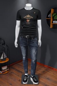 D21529313#欧洲站系列 新款夏装休闲丝光潮流男士短袖T恤图片