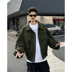 机能风工装外套男春秋休闲美式痞潮牌宽松短装宽松夹克W6519-P67图片