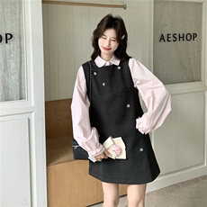 新款，衬衫+背心裙两件套2C093-6693-P175-K188，女装套装/套裙，2C093