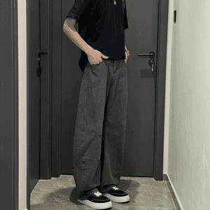 1506-1/KF131/P52美式阔腿牛仔工装裤牛仔裤秋季新款男女宽松显瘦图片