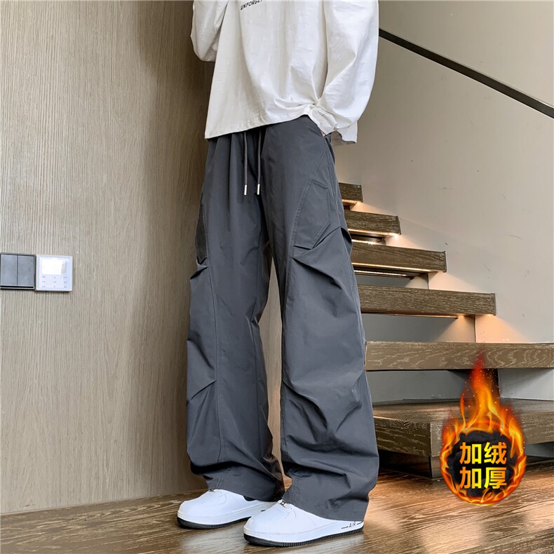 秋冬休闲裤男弯刀裤直筒工装裤运动裤K10183H-加厚22加绒25,男装工装外套,电商A099