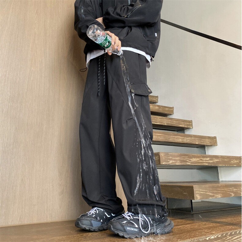 INS潮春季新款褶皱设计工装口袋宽松冲锋裤B315-K23522-特p30控58,男装休闲裤,电商B315