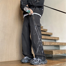 INS潮春季新款褶皱设计工装口袋宽松冲锋裤B315-K23522-特p30控58，男装休闲裤，电商B315