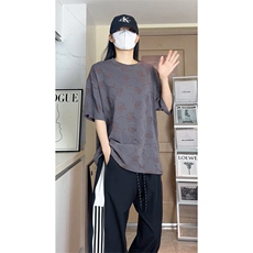 设计感烧花圆领正肩T恤男女夏季大码短袖上衣T3613-特价P30，男装T恤，电商A007