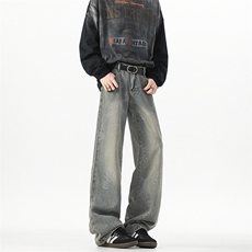 D778-特P35美式复古提花宽松牛仔裤，男装牛仔裤，星座1503