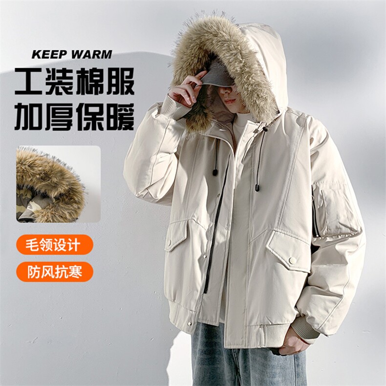 座山雕毛领派克棉服男冬季工装棉衣情侣外套M060-P110迷彩P115,男装棉衣,星座308B-2