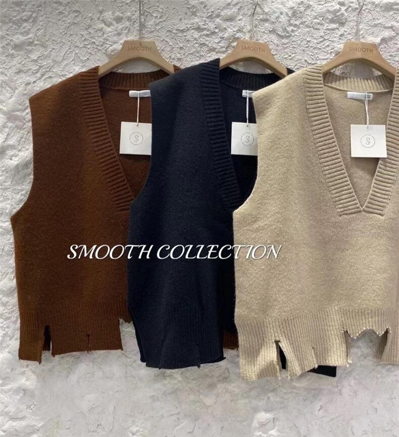 新款毛衣马甲三个色，女装针织衫/毛衣，SMOOTH