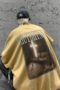 水洗做旧加绒加厚卫衣男2026冬高领十字架打底衫 XZ514-2-X53-P78图片