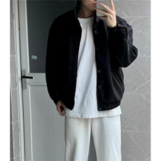 新款休闲春秋季立领毛呢外套男韩版潮流夹克ins痞帅MW11，男装夹克，星座1116A（原606A-3）