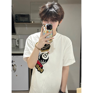 万针全刺绣工艺 得物抖音高品质260克纯棉双纱美式高街短袖T恤P33图片