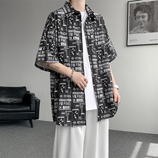 8XL-M花衬衫男短袖夏季薄款冰丝半袖宽松大码休闲外套DC28008P38，男装T恤，电商B312