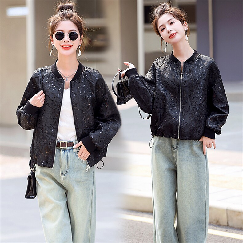 设计感新中式轻g风外套女2024春秋新款小个子刺绣短款棒球服夹克，女装短外套，美沁