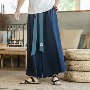 夏季 宋裤绣花阔腿裤裙裤改良汉服风情侣宽松大裤脚 K90/P85图片