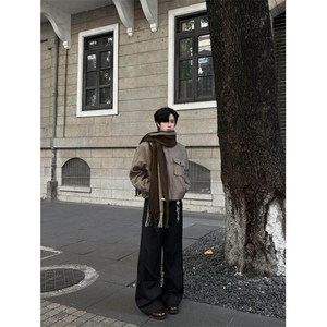 【有货】JK366LL-特P78 千鸟格哈灵顿毛呢外套男短款立领夹克图片