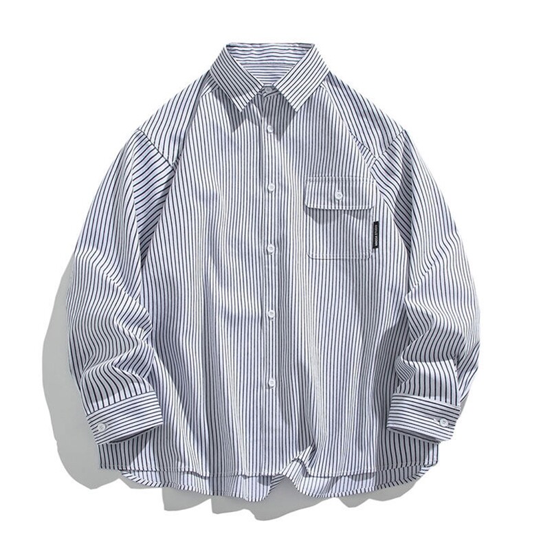 高品质条纹衬衫复古大码长袖衬衫外套C2210-P45【特价】,男装衬衫,电商A007