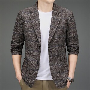 休闲西装外套男潮流免烫商务休闲西服春装新款小西装上衣中年男士,男装西服,电商B212（原钱塘6029）