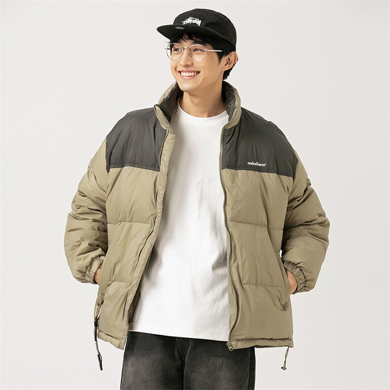 2026冬季新款男日系潮牌立领拼色白鸭绒羽绒服加厚外套YR10-F219,男装羽绒服,电商A101（原外27）