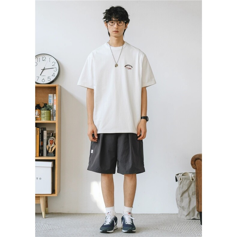 纯色宽松休闲短裤韩版个性休闲简约百搭宽松显瘦阔腿裤,男装牛仔裤,星座1210-1