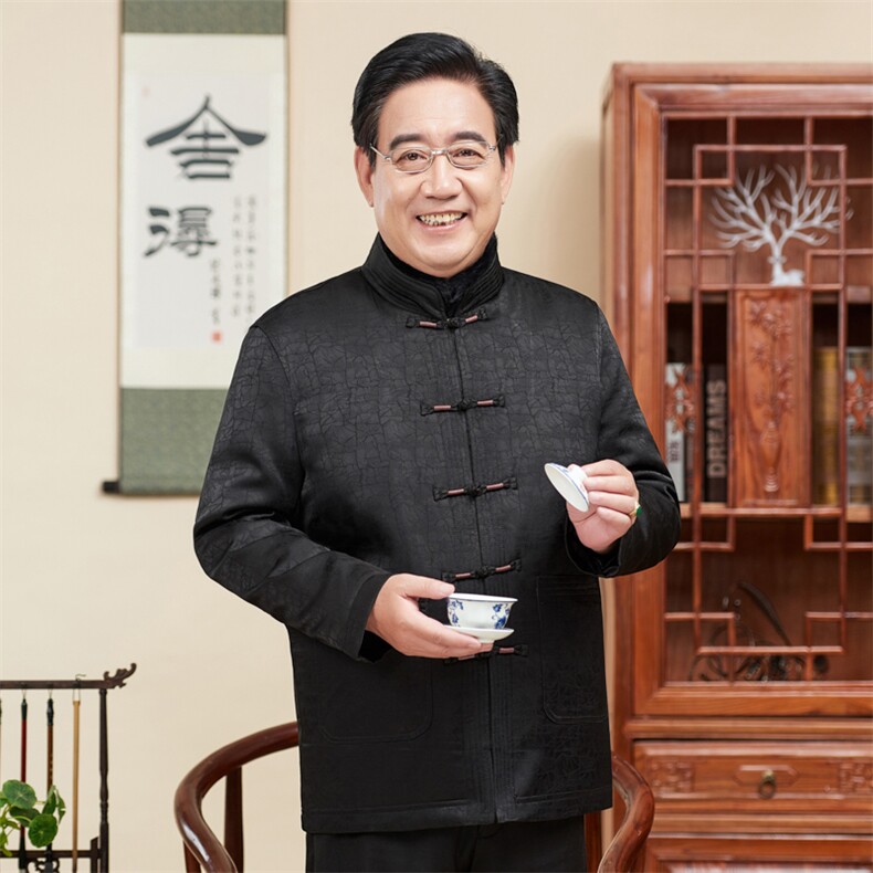 风唐装中老年可脱卸内胆休闲长袖爸爸装白鸭羽绒服TF818-235，男装羽绒服，星座1105-3