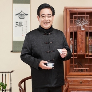 风唐装中老年可脱卸内胆休闲长袖爸爸装白鸭羽绒服TF818-235,男装羽绒服,星座1105-3