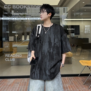 T217/特P30新品夏季扎染短袖T恤男女潮牌泼墨重磅t恤宽松大码上衣