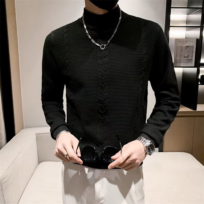 男士半高领毛衣秋冬季百搭修身针织打底衫网红同款S524-P50,男装针织衫/毛衣,星座1109-3