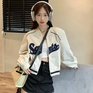 美式休闲棒球服外套女小个子春秋款辣妹风飞行员夹克短款上衣秋图片