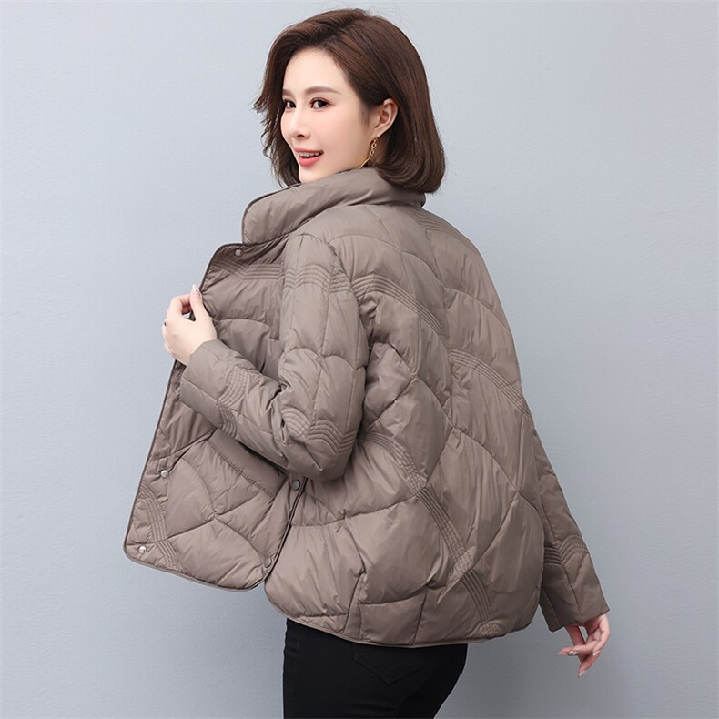 2022新款冬季保暖轻薄立领羽绒服女短款修身显瘦外套,女装羽绒服,依恋蒂丝