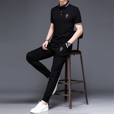 2023夏季新款运动套装男士宽松休闲薄款短袖t恤时尚百搭男装，男装休闲套装，电商B212（原钱塘6029）