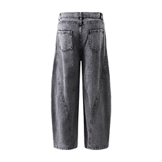 美式复古弯刀牛仔裤男女春夏款拼接设计感阔腿长裤潮N934-P55，男装牛仔裤，星座308B-1