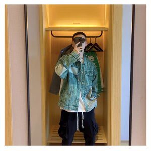 牛仔外套男女秋美式贴布拼接学生宽松显瘦夹克上衣潮HH363 P80图片