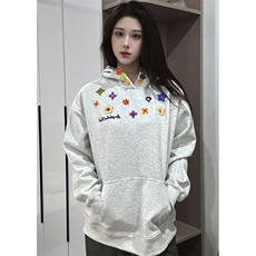 5530-P52原版做工纯棉华棉复合宽松休闲卫衣薄款/加绒，女装卫衣/绒衫，星座617A-2