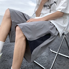 2025港风冰丝短裤男大码男士中码男潮流五分裤男DK8796P25控38，男装牛仔裤，星座227-7