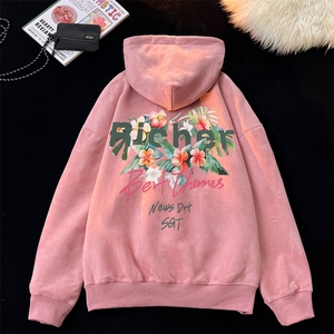 秋装新款麂皮绒连帽卫衣男秋冬大码美式外套XZ517A-3-PG77702-P58图片