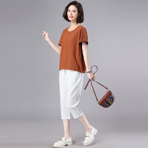 妈妈短袖T恤纯棉女大码薄2025中老年洋气夏季宽松遮肚子上衣显瘦,吴亦凡妈妈生日穿搭图片