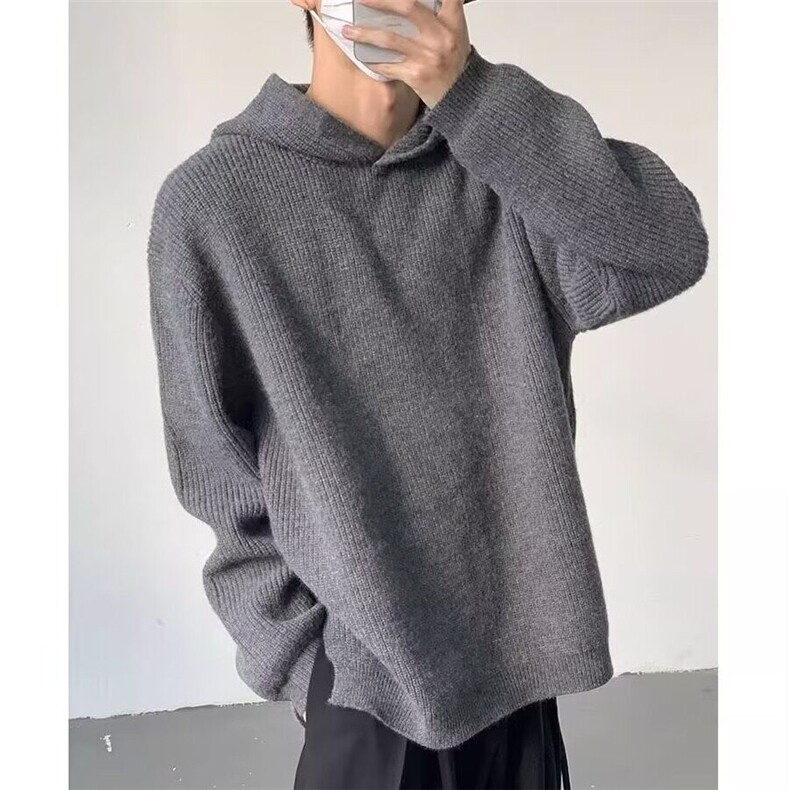 【有货】DMY17-P50连帽针织衫男韩休闲宽松毛线衣套头纯色毛衣,男装针织衫/毛衣,星座603-2