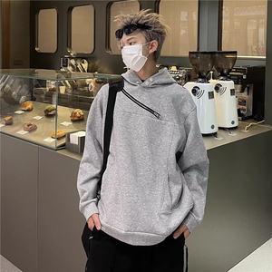 美式小众设计感双拉链潮牌连帽卫衣男女款春秋季宽松百搭嘻哈外套图片
